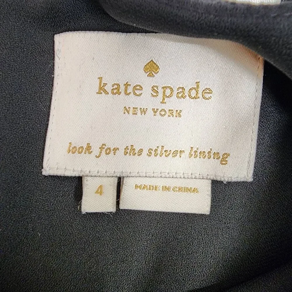 Kate Spade New York Black Long Sleeve Shift Dress Women's Size 4 Classic